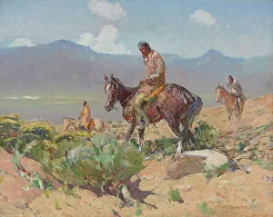 Blue Skies Gallery: Indians on Horseback (Summer Hunt) (oil on canvas)