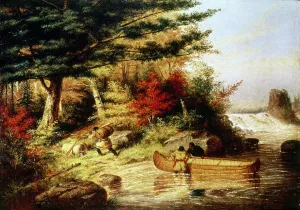Indians transporting furs through the Canadian wilderness, 1858 (oil on canvas) Indians transporting furs through the Canadian wilderness, 1858 (oil on canvas)