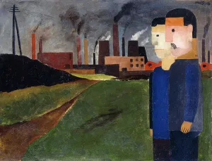 Industrial Landscape and Workers; Industrielandschaft mit Arbeitern, 1927 (oil on board) Industrial Landscape and Workers; Industrielandschaft mit Arbeitern, 1927 (oil on board)
