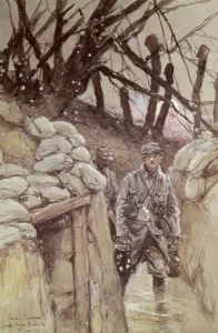Infantrymen in a Trench, Notre-Dame de Lorette, 1915 (w/c on paper) Infantrymen in a Trench, Notre-Dame de Lorette, 1915 (w/c on paper)