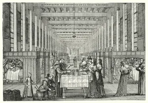 The Infirmary of the Hopital de la Charite of Paris (engraving) The Infirmary of the Hopital de la Charite of Paris (engraving)