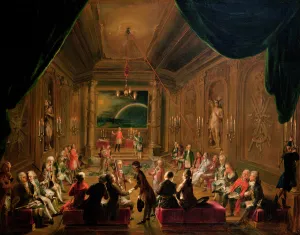 Initiation ceremony in a Viennese Masonic Lodge during the reign of Joseph II, with Initiation ceremony in a Viennese Masonic Lodge during the reign of Joseph II, with