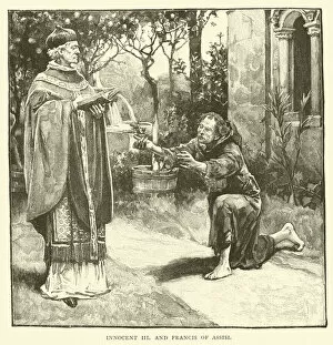 Innocent III and Francis of Assisi (engraving)