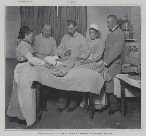 Immunology Gallery: Inoculation of a patient with the vaccine against croup at a hospital for sick children in Paris