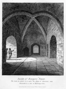 Inside of Bowyer's Tower, 1830 (engraving) Inside of Bowyer's Tower, 1830 (engraving)