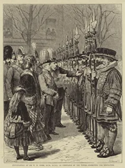Installation of Sir W M Gomm, GCB; GCSI, as Constable of the Tower, inspecting the Beefeaters (engraving) Installation of Sir W M Gomm, GCB; GCSI, as Constable of the Tower, inspecting the Beefeaters (engraving)
