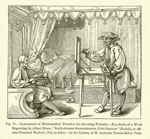 Firwood Gallery: Instruments of Mathematical Precision for executing Portraits (engraving)