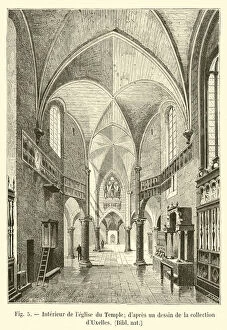 Interieur de l'eglise du Temple; d'apres un dessin de la collection d'Uxelles, Bibl nat (engraving)