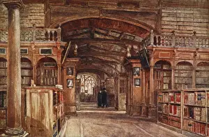 Interior of the Bodleian Library, 1903 (colour litho) Interior of the Bodleian Library, 1903 (colour litho)