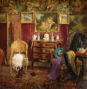 Artist Danish Gallery: An Interior of a Boudoir, 1916 (oil on canvas)