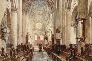 Interior of the Cathedral of Christ Church, 1903 (colour litho) Interior of the Cathedral of Christ Church, 1903 (colour litho)