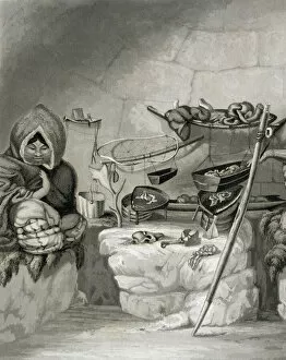 Interior of an Eskimo Snow Hut, Winter Island 1822, engraved by Edward Francis Finden