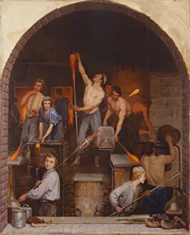 Hot Rod Gallery: Interior of a Furnace, 1865 (oil on canvas)