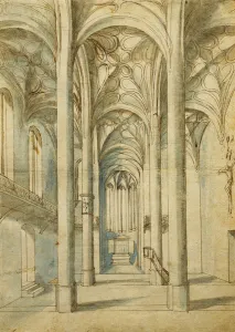 The Interior of a Gothic Church, 1592 (black chalk, pen and brown ink The Interior of a Gothic Church, 1592 (black chalk, pen and brown ink
