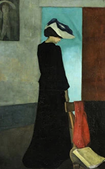 Fine Art Collection: Interior (Lady with a Hat), 1891 (oil on canvas)