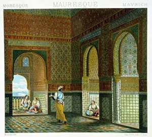 Interior of a Moorish house (Alhambra, room of the Blessing) Interior of a Moorish house (Alhambra, room of the Blessing)