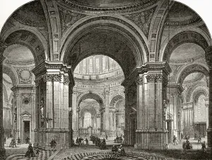 Interior of the Nave of St. Pauls Cathedral, looking east, as it would have Interior of the Nave of St. Pauls Cathedral, looking east, as it would have