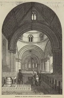 Interior of the New Church of St Peter, at Cheltenham (engraving)