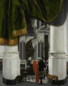 Interior of the Nieuwe Kerk in Delft with the Tomb of William the Silent, 1653 (oil Interior of the Nieuwe Kerk in Delft with the Tomb of William the Silent, 1653 (oil
