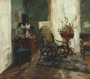 Interior with Rocking Chair; Interieur mit Schaukelstuhl, (oil on canvas) Interior with Rocking Chair; Interieur mit Schaukelstuhl, (oil on canvas)