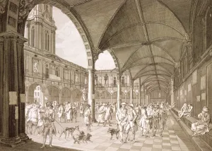 Interior of the Royal Exchange, London, 1788 (copper engraving) Interior of the Royal Exchange, London, 1788 (copper engraving)