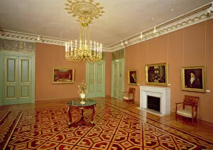 Images Dated 1st April 2008: Interior of a salon with marquetry flooring, 18th-19th century (photo)