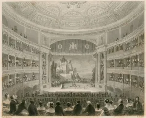 Interior view of Drury Lane Theatre, London (engraving) Interior view of Drury Lane Theatre, London (engraving)