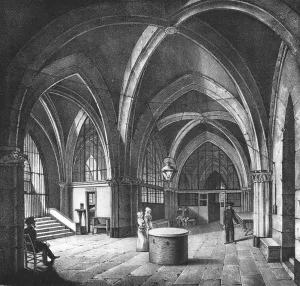 Interior view of the entrance room at the Conciergerie Prison, engraved by Alphonse Urruty Interior view of the entrance room at the Conciergerie Prison, engraved by Alphonse Urruty