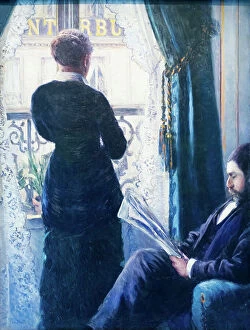 Bourgeoisie Gallery: Interior, woman at the window, c. 1880 (oil on canvas)