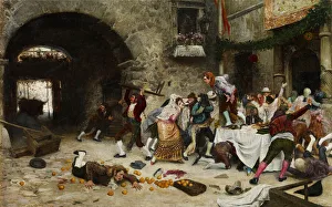 An Interrupted Banquet - Garate y Clavero, Juan Jose (1870-1939) - Oil on copper - 49x78 - Museo Carmen Thyssen, Malaga An Interrupted Banquet - Garate y Clavero, Juan Jose (1870-1939) - Oil on copper - 49x78 - Museo Carmen Thyssen, Malaga