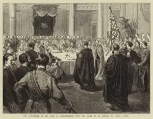 The Investiture of the Earl of Portarlington with the Order of St Patrick in Dublin Castle (engraving) The Investiture of the Earl of Portarlington with the Order of St Patrick in Dublin Castle (engraving)