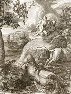 Io Changed into a Cow: Mercury Cuts Off Argus Head, 1730 (engraving)