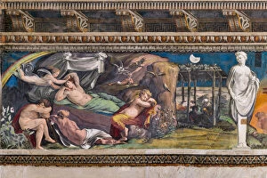 Iris visiting the House of Sleep, asking Hypnos to send Orpheus at Alcyon, 1517-18 (fresco)