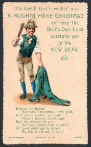 Irish Christmas greetings card (chromolitho) Irish Christmas greetings card (chromolitho)