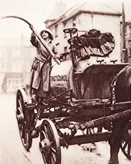 An Irish sportswoman working a watering-cart: Miss M. K An Irish sportswoman working a watering-cart: Miss M. K