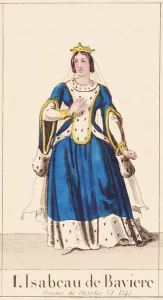 Isabeau of Bavaria, ALPHABET OF THE HISTORY OF FRANCE, circa 1830 (engraving) Isabeau of Bavaria, ALPHABET OF THE HISTORY OF FRANCE, circa 1830 (engraving)