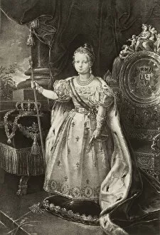 Flemish School Gallery: Isabella II (1830-1904). Queen of Spain (engraving)