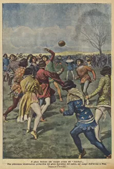 The Italian game that was born before foot-ball (colour litho)