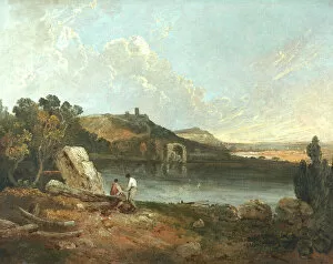 Italian Lake Scene (oil on canvas)