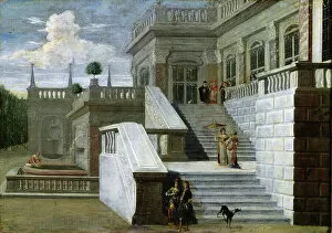 Worldliness Collection: Italian palace with stairs (oil on canvas)