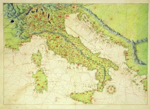 Corsica Gallery: Italy, from an Atlas of the World in 33 Maps, Venice, 1st September 1553 (ink on vellum)