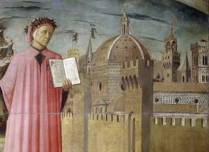 Italy ,Tuscany Region, Florence, portrait of Dante Alighieri Italy ,Tuscany Region, Florence, portrait of Dante Alighieri