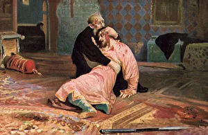 Ivan the Terrible and His Son Ivan on November 16, 1581 (colour litho) Ivan the Terrible and His Son Ivan on November 16, 1581 (colour litho)
