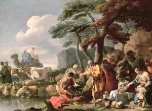 Jacob burying the false gods under the oak by Shechem (oil on canvas) Jacob burying the false gods under the oak by Shechem (oil on canvas)
