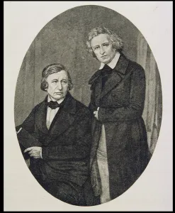Jacob Ludwig Karl Grimm (1785-1863) and Wilhelm Karl Grimm (1786-1859) (engraving) Jacob Ludwig Karl Grimm (1785-1863) and Wilhelm Karl Grimm (1786-1859) (engraving)