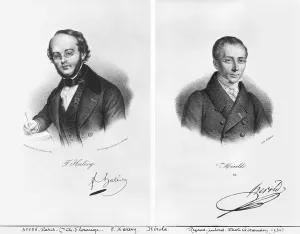 Jacques Fromental Halevy (1799-1862) and Ferdinand Herold (1791-1833) (litho) (b/w photo) Jacques Fromental Halevy (1799-1862) and Ferdinand Herold (1791-1833) (litho) (b/w photo)
