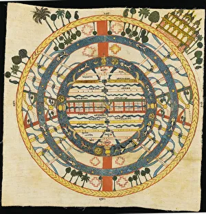 Cosmic Gallery: Jain Cosmic diagram, Jambudvpida, Bikaner (w / c on paper)