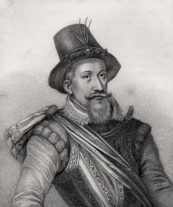 James I of England, engraved by Bocquet, from A Catalogue of the Royal James I of England, engraved by Bocquet, from A Catalogue of the Royal