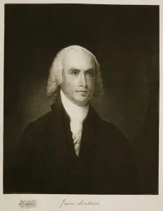 James Madison, 4th President of the United States of America, pub. 1901 (photogravure) James Madison, 4th President of the United States of America, pub. 1901 (photogravure)