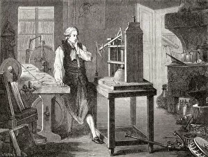 Glasgow Prints: James Watt in his Glasgow workshop improving on Thomas Newcomens 1712 Newcomen